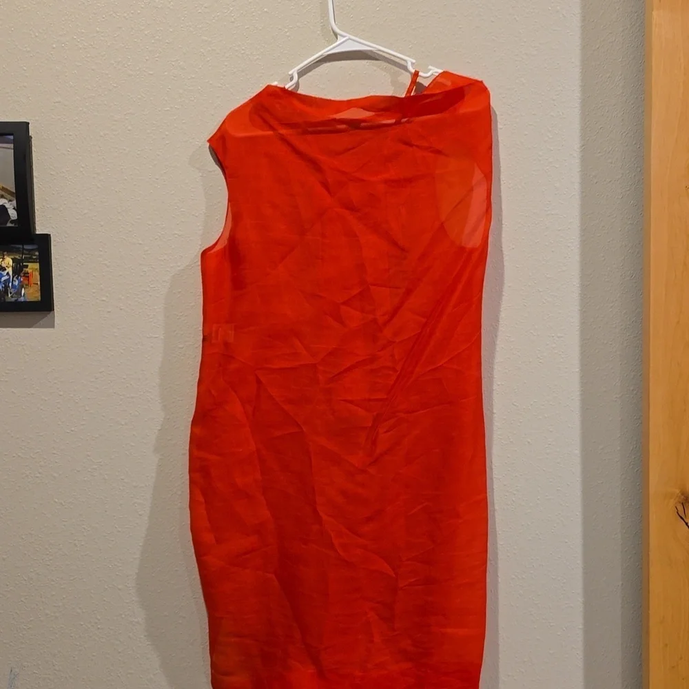 Donna Karan Red Silk Dress
